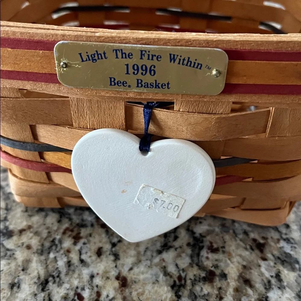 SIGNED BY DAVE! “Light the Fire Within” Bee Basket Longaberger, 1996